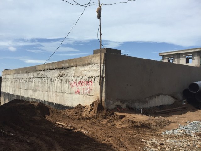 Disinfection tank under construction